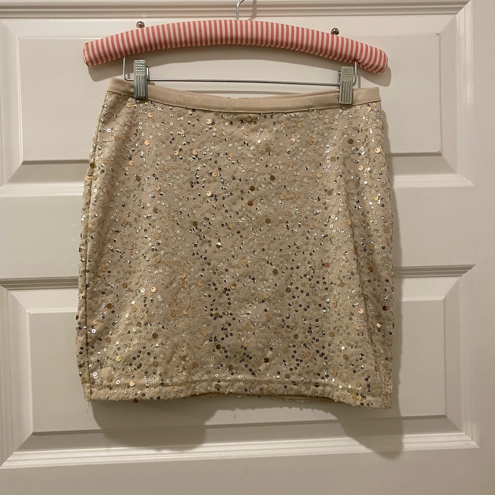 Cream/ Tan Sequence Skirt